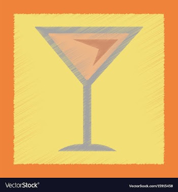 Flat shading style icon martini glass vector image