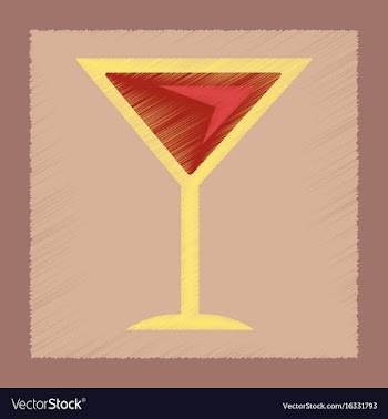 Flat shading style icon martini glass vector image