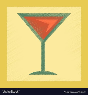 Flat shading style icon martini glass vector image