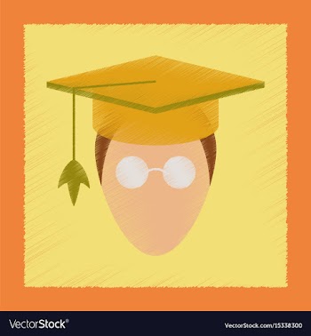 Flat shading style icon master scientist glasses vector image