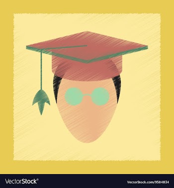 Flat shading style icon master scientist glasses vector image