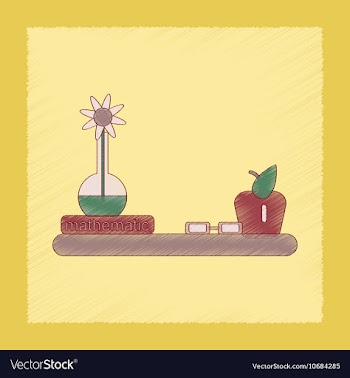 Flat shading style icon math book table vector image