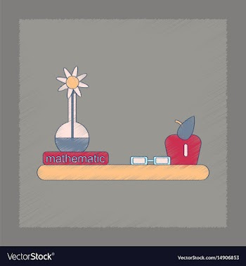 Flat shading style icon math book table vector image