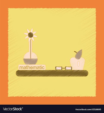 Flat shading style icon math book table vector image