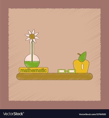 Flat shading style icon math book table vector image