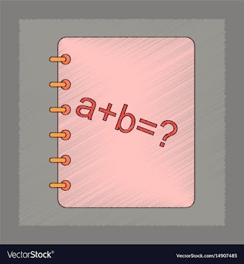 Flat shading style icon math book vector image