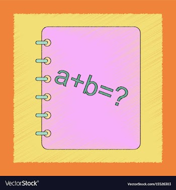 Flat shading style icon math book vector image