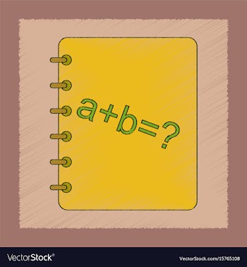 Flat shading style icon math book vector image