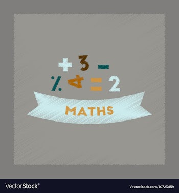 Flat shading style icon math lesson vector image