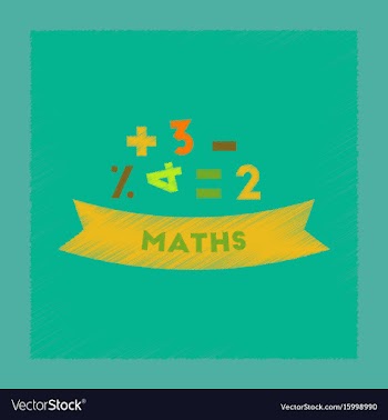 Flat shading style icon math lesson vector image