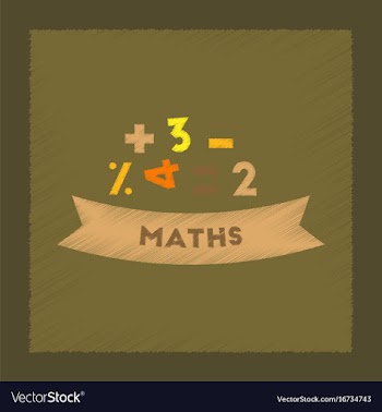 Flat shading style icon math lesson vector image