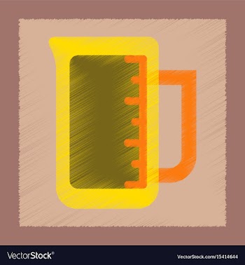 Flat shading style icon measuring cup coffee vector image