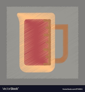 Flat shading style icon measuring cup coffee vector image