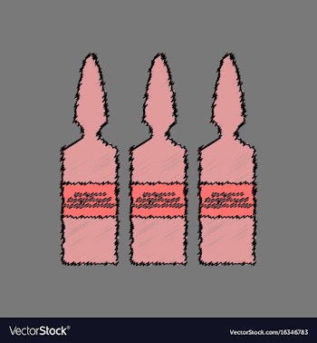 Flat shading style icon medical ampoule vector image