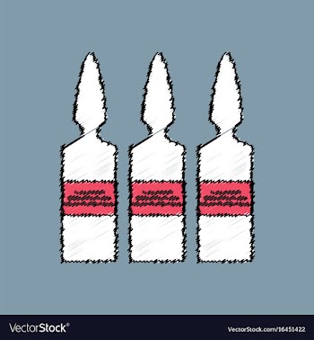 Flat shading style icon medical ampoule vector image