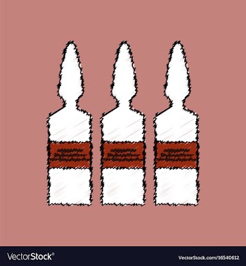 Flat shading style icon medical ampoule vector image