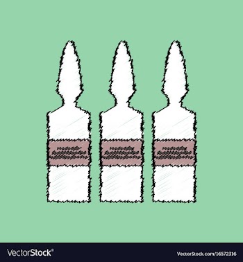 Flat shading style icon medical ampoule vector image