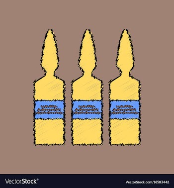 Flat shading style icon medical ampoule vector image