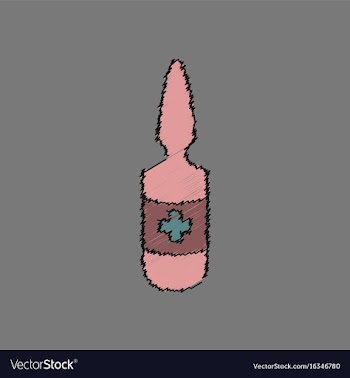 Flat shading style icon medical ampoule with cross vector image