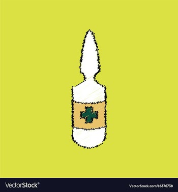 Flat shading style icon medical ampoule with cross vector image