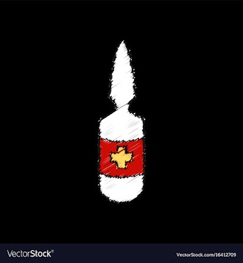 Flat shading style icon medical ampoule with cross vector image