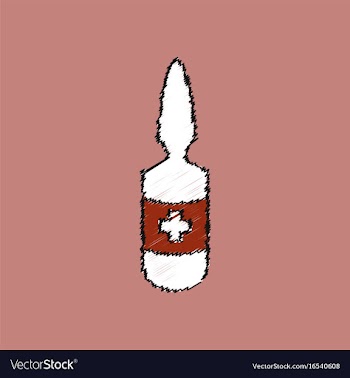 Flat shading style icon medical ampoule with cross vector image