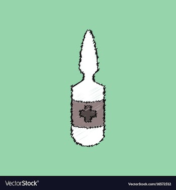 Flat shading style icon medical ampoule with cross vector image