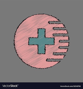 Flat shading style icon medical cross vector image