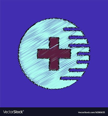 Flat shading style icon medical cross vector image