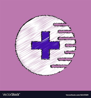 Flat shading style icon medical cross vector image