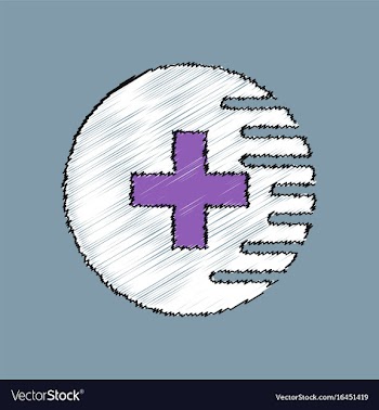 Flat shading style icon medical cross vector image
