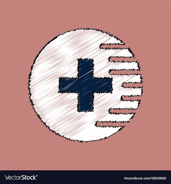 Flat shading style icon medical cross vector image
