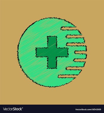 Flat shading style icon medical cross vector image
