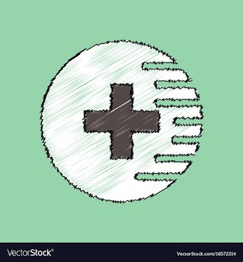 Flat shading style icon medical cross vector image