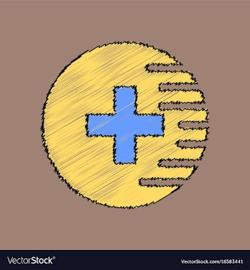 Flat shading style icon medical cross vector image
