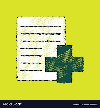 Flat shading style icon medical form with a cross vector image