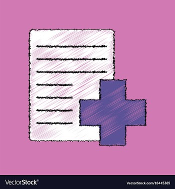 Flat shading style icon medical form with a cross vector image