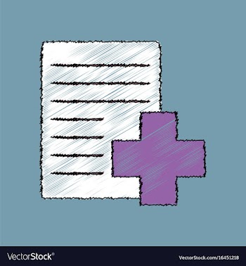 Flat shading style icon medical form with a cross vector image