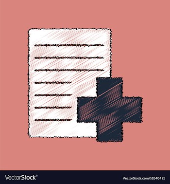 Flat shading style icon medical form with a cross vector image