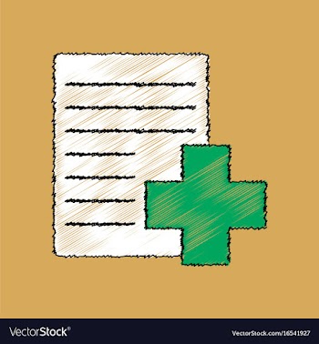 Flat shading style icon medical form with a cross vector image