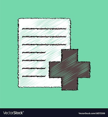 Flat shading style icon medical form with a cross vector image