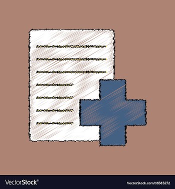 Flat shading style icon medical form with a cross vector image