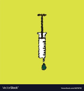 Flat shading style icon medical injection vector image