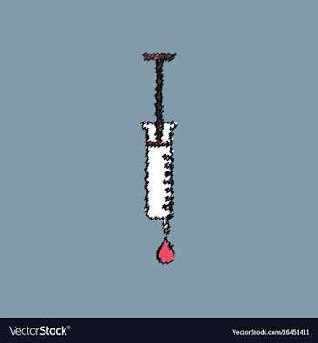 Flat shading style icon medical injection vector image