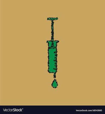 Flat shading style icon medical injection vector image