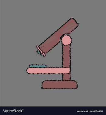 Flat shading style icon medical microscope vector image