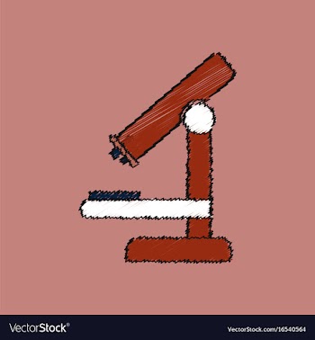 Flat shading style icon medical microscope vector image