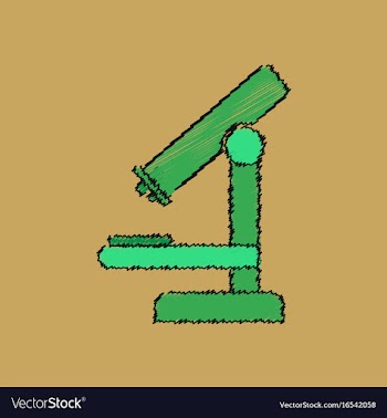 Flat shading style icon medical microscope vector image