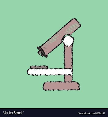Flat shading style icon medical microscope vector image