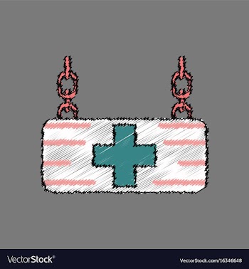 Flat shading style icon medical sign vector image